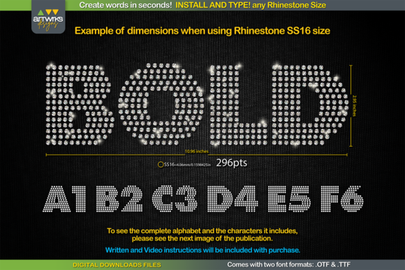 RS04 Modern DIY RHINESTONE TTF Template for Business Branding